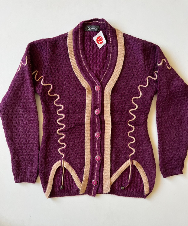 ژاکت جلو دکمه دار ضخیم زنانه