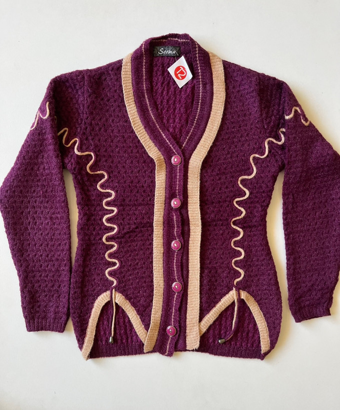 ژاکت جلو دکمه دار ضخیم زنانه