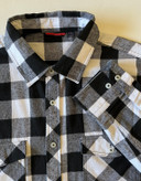 پیراهن مردانه چهارخونه سفید ومشکی