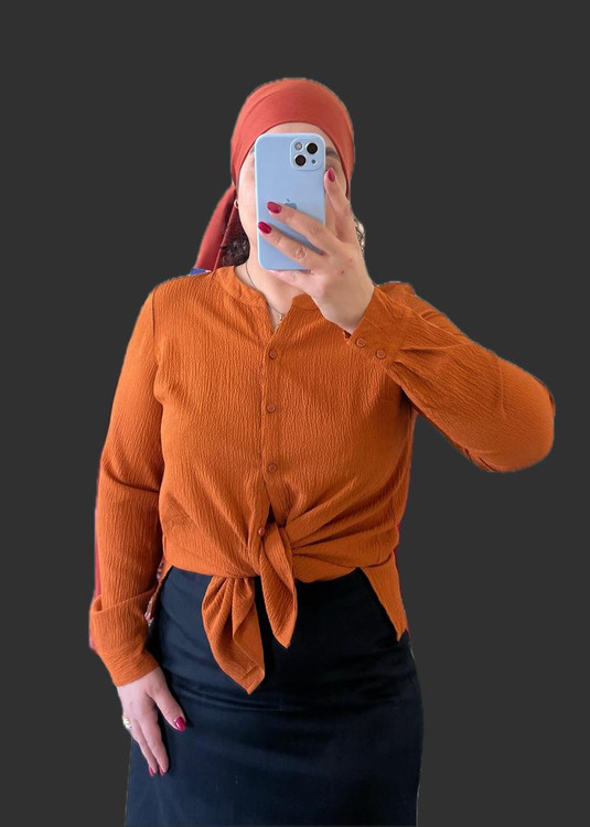 شومیز مانتویی استین بلند