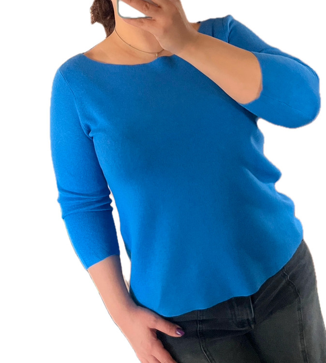 بلوزیقه قایقی بافتنی