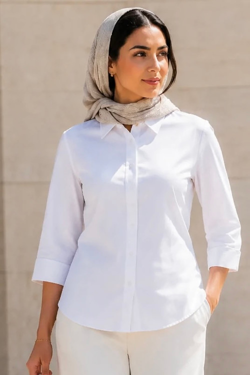 خرید شومیزنخی سفید خارجی