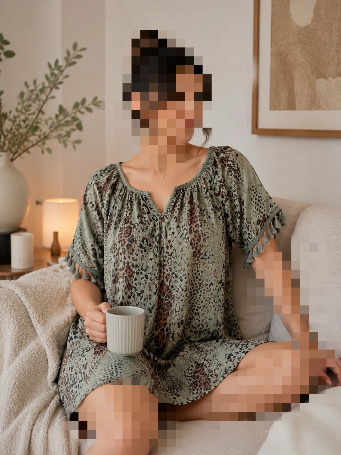 پیراهن نخی زنانه