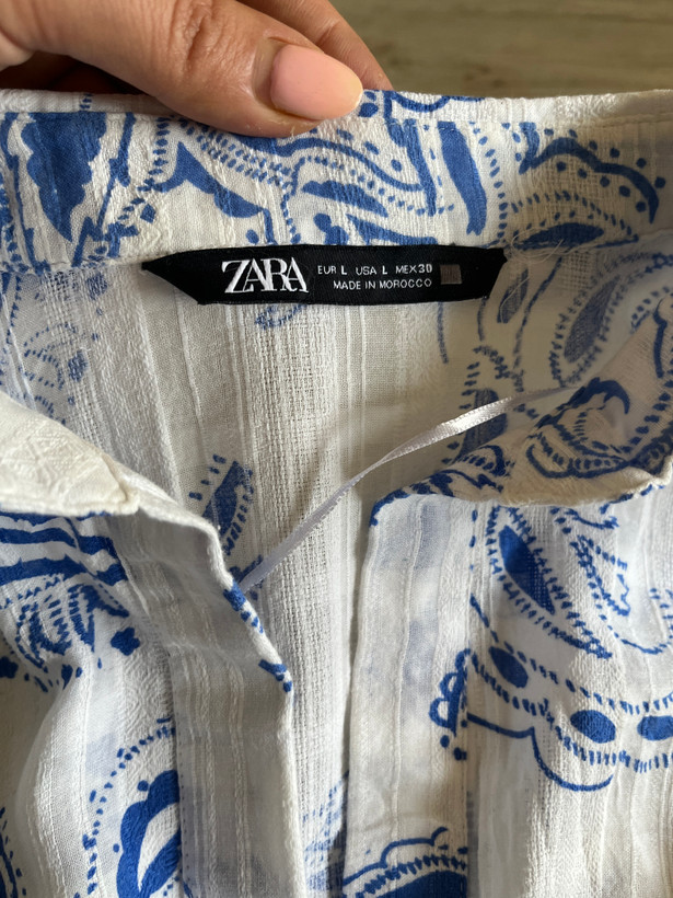 شومیز زنانه Zara پنبه کتان وارداتی اصلی سایز بزرگ اقساطی